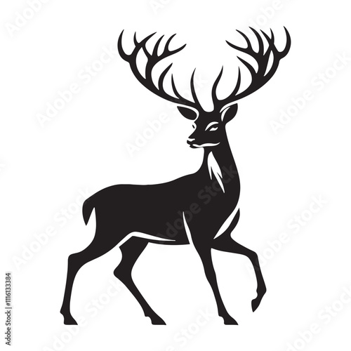 Unique deer silhouette for various creative projects - Deer black vector
 photo