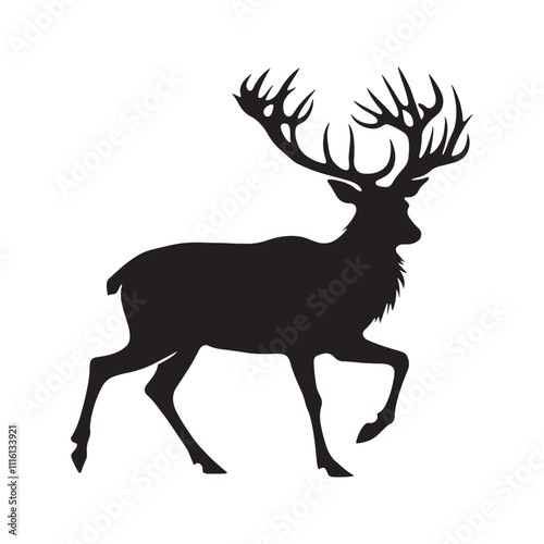 Elegant deer silhouette for various design projects - Deer black vector
 photo