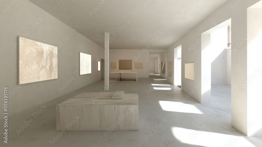 Obraz premium Minimalist and Serene Interior Design with Artistic Touches