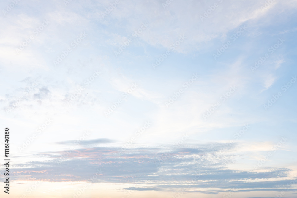 Fototapeta premium Serene Sky Soft Clouds Blue Heaven Peaceful Dawn Background