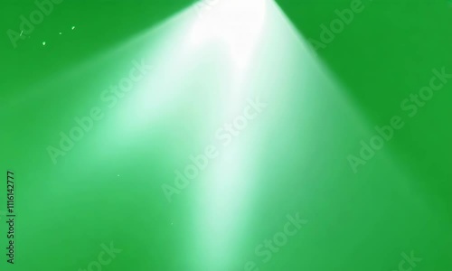 Top right sun rays on green screen. beautiful white spotlight effects moving on top right