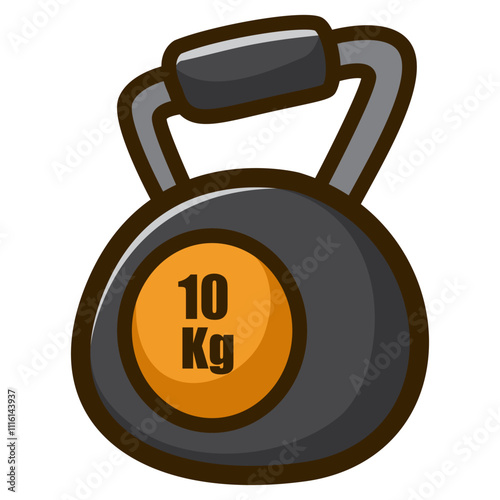 Kettlebell of 10 kilograms on white background