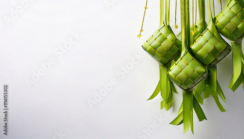 Hanging ketupat is one of the cultures of Indonesian society during the month of Ramadan photo