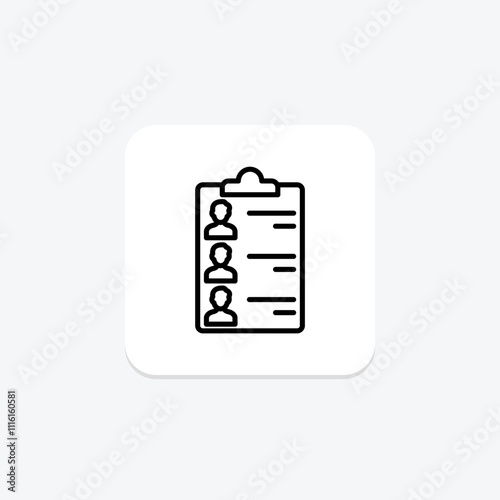 Guest List line icon , vector, pixel perfect, illustrator file