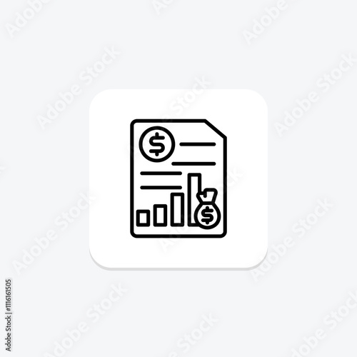 Budgeting line icon , vector, pixel perfect, illustrator file