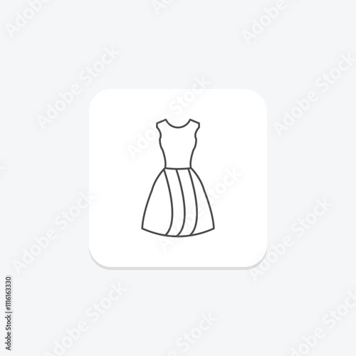 wedding dress thinline icon , vector, pixel perfect, illustrator file photo