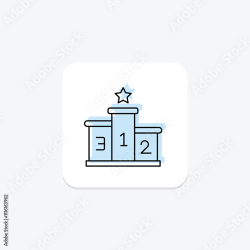 Podium color shadow thinline icon , vector, pixel perfect, illustrator file photo