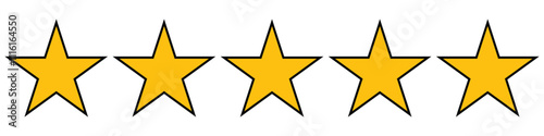 5 Star. Star icon simple sign. Five stars for ranking. Five stars customer product rating review flat icon for rankings, apps, buttons, templates, and websites. Design eps 10