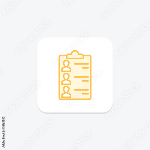 Guest List duotone line icon , vector, pixel perfect, illustrator file photo