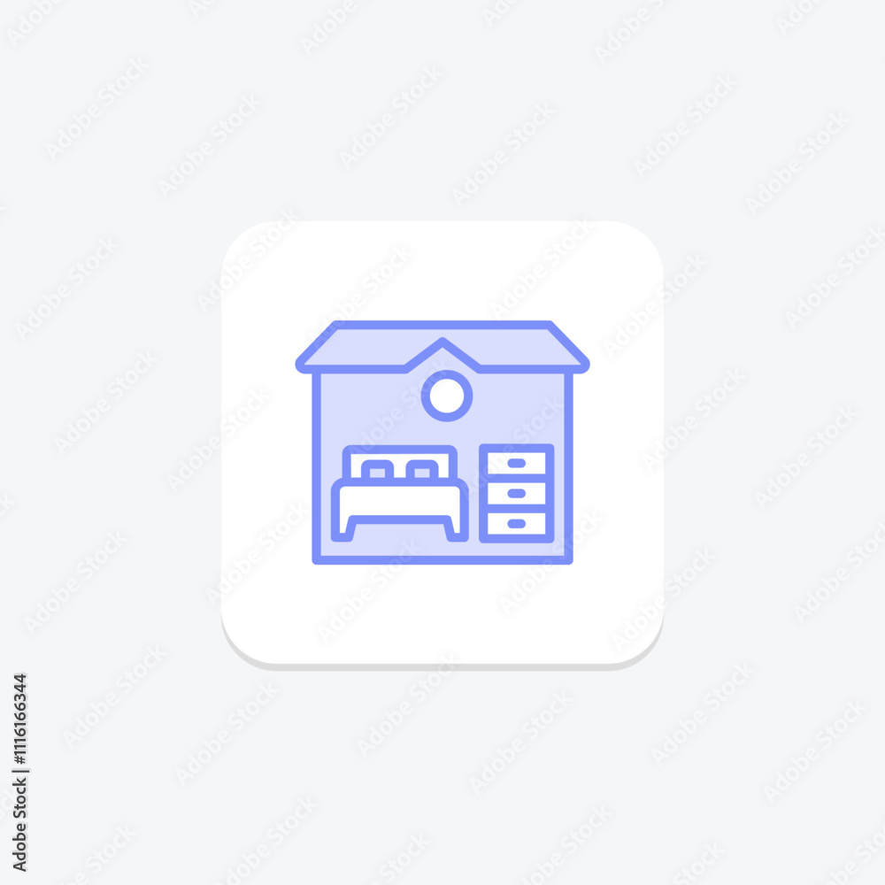 Accommodations duotone line icon , vector, pixel perfect, illustrator file Accommodations duotone line icon , vector, pixel perfect, illustrator file