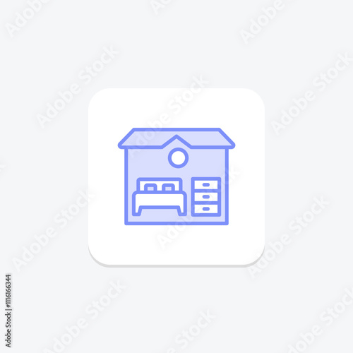 Accommodations duotone line icon , vector, pixel perfect, illustrator file