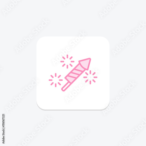 Fireworks duotone line icon , vector, pixel perfect, illustrator file photo