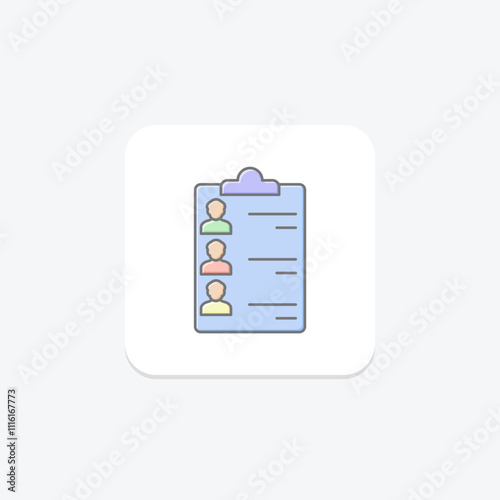 Guest List lineal color icon , vector, pixel perfect, illustrator file