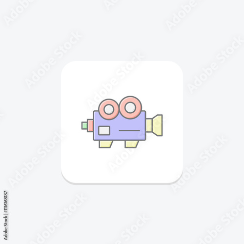 Videography lineal color icon , vector, pixel perfect, illustrator file