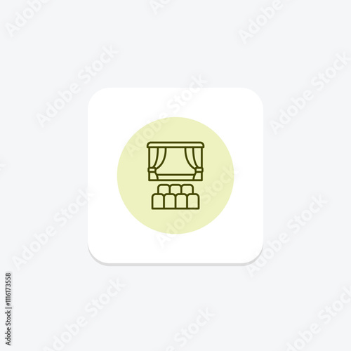 Theater stage pentaglow , vector, pixel perfect, illustrator file photo