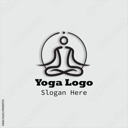 A yoga logo black and white background photo