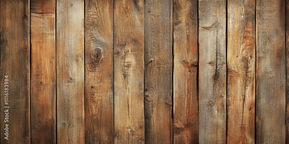 Fototapeta premium A backdrop featuring a weathered and rustic wood texture, highlighting the natural imperfections and aged appearance of the timber, providing a charmingly old fashioned feel.