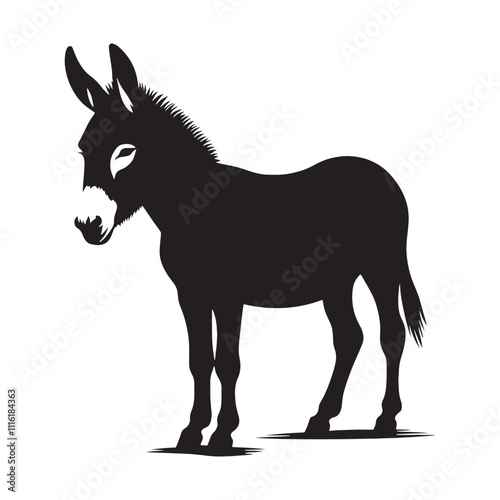 Donkey silhouette for modern and innovative designs - Donkey black vector
