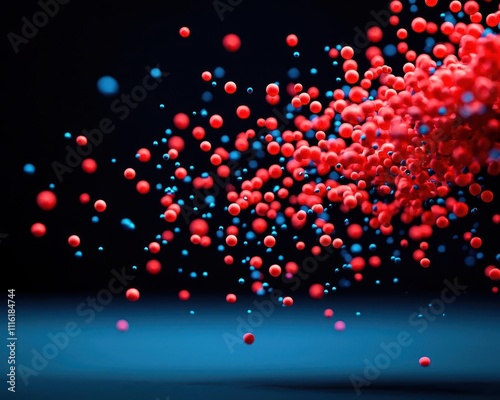 Abstract depiction of entropy increase, chaotic particles and energy, Thermodynamic Entropy, Statistical Mechanics