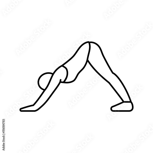 downward facing dog adho mukha svanasana line icon vector. downward facing dog adho mukha svanasana sign. isolated contour symbol black illustration