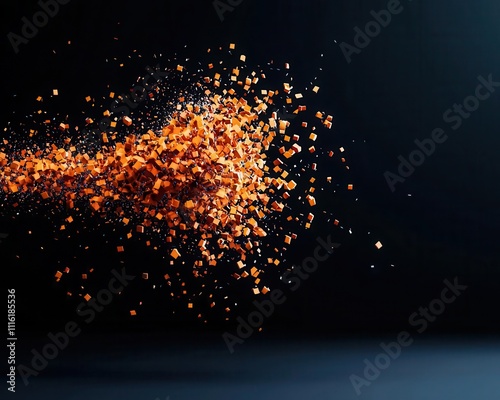 Abstract depiction of entropy increase, chaotic particles and energy, Thermodynamic Entropy, Statistical Mechanics