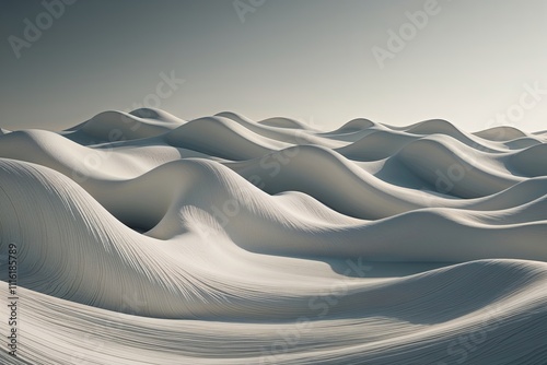 Elegant Organic White Terrain Waves Unfolding in Soft Composition
