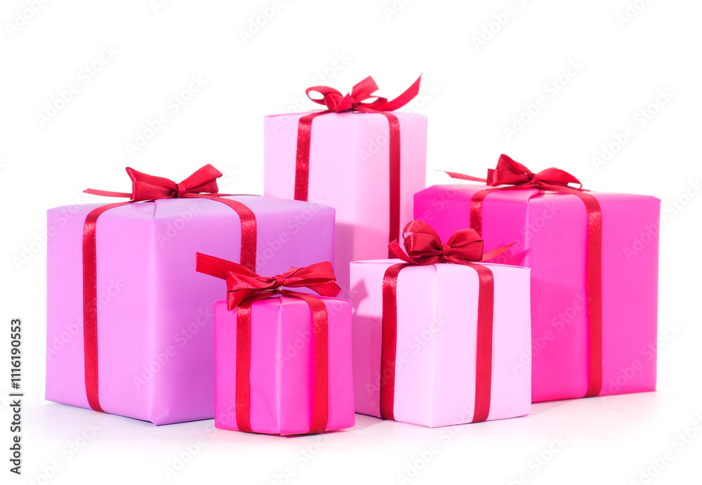 Fototapeta premium Gift boxes, gifts on a white background isolated.