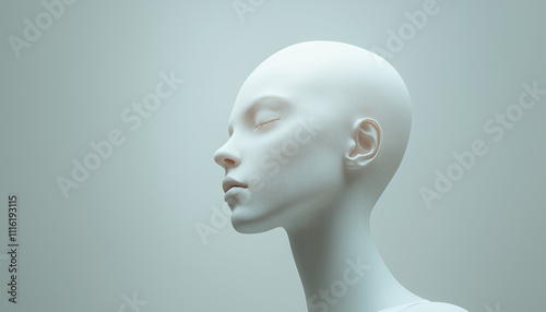 profile of a female head - new prototype for humaniod robot photo