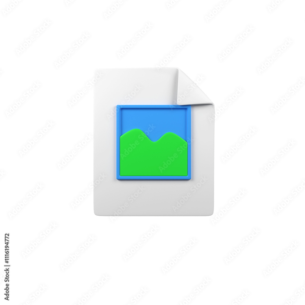Fototapeta premium Image File Format isolated 3d render icon illustration