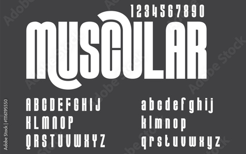 Modern abstract vector font, technology, movie, digital, music, movie. illustration template