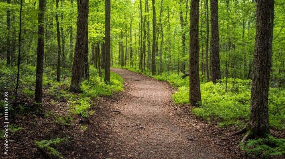 Winding Path Through a Lush Green Forest