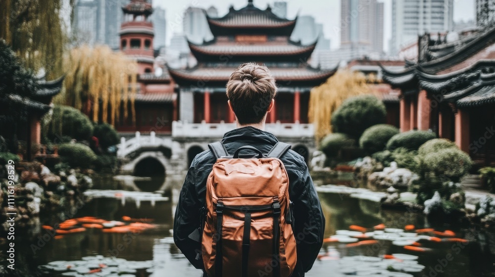 Obraz premium Exploring the Serene Beauty of an Ancient Chinese Garden