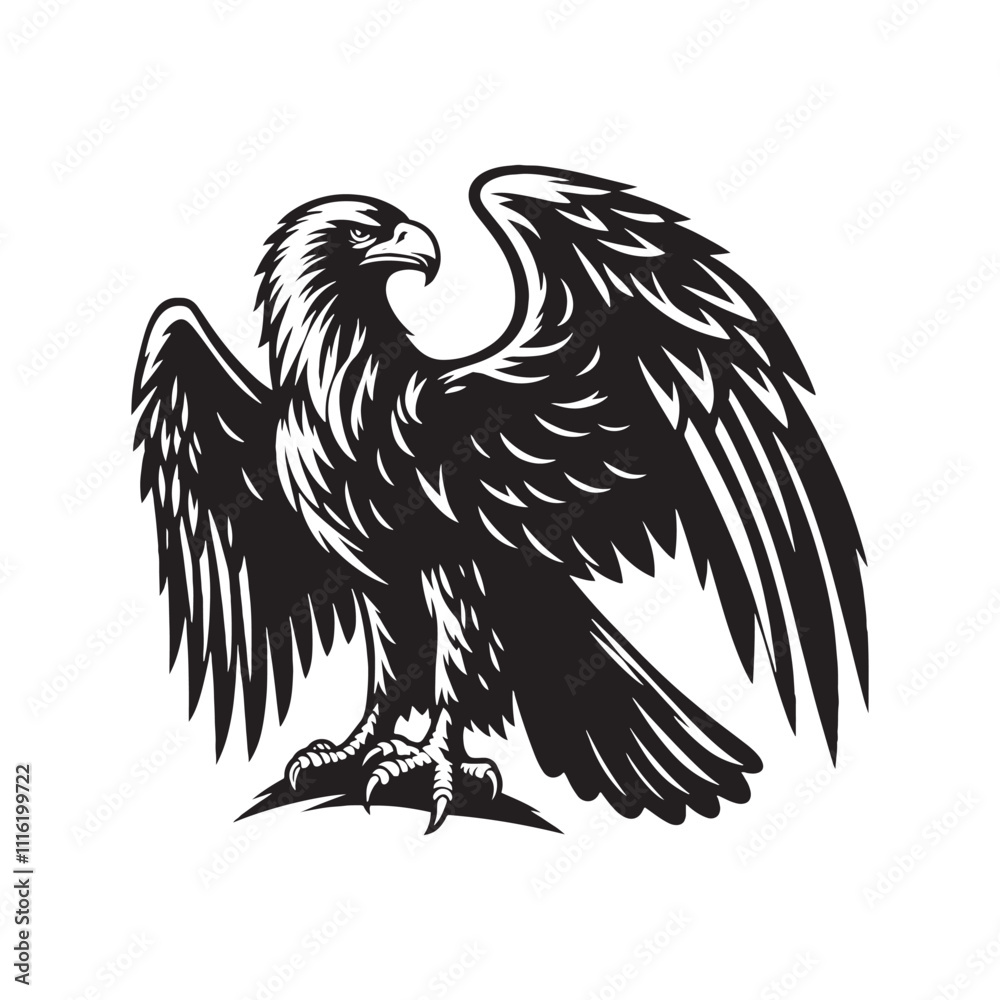 Obraz premium Elegant eagle silhouette for versatile digital projects - Eagle illustration - minimallest eagle vector 