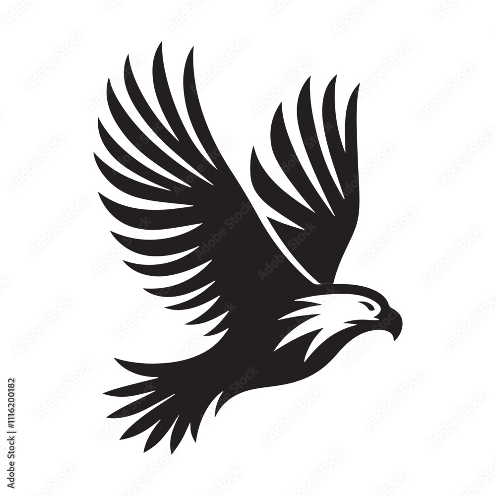 Obraz premium Bold eagle silhouette for versatile artistic uses - Eagle black vector 