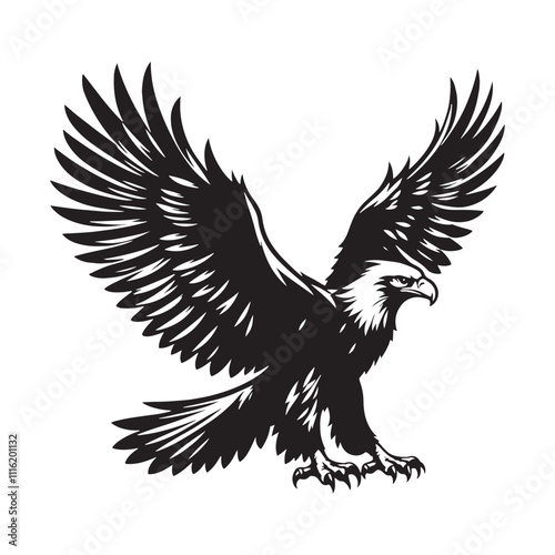 Stylish eagle silhouette for modern artistic projects - Eagle illustration - minimallest eagle vector
