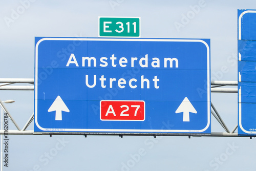 Wallpaper Mural Direction signs on motorway A27 beween Breda and Utrecht via Gorinchem Torontodigital.ca