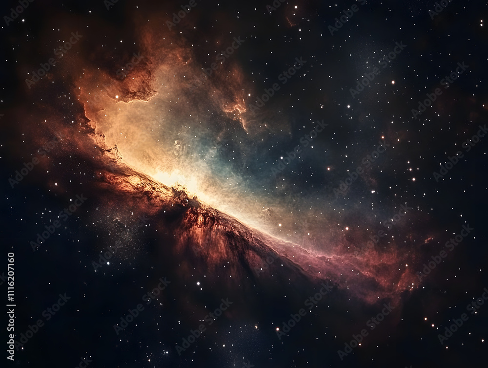 Obraz premium Nebula and galaxies in space.