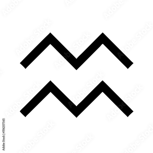Aquarius zodiac symbol in black minimalist design