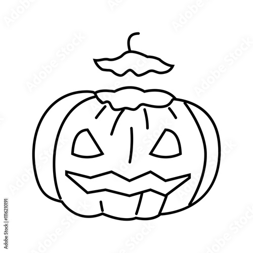 pumpkin carving autumn line icon vector. pumpkin carving autumn sign. isolated contour symbol black illustration