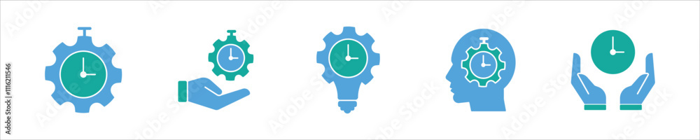 Time Management icon collection set. Simple color fill vector. Time Management icon collection set. Simple color fill vector.