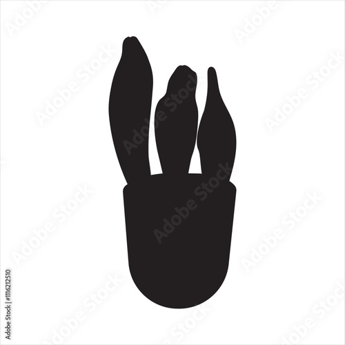 Silhouette vector illustration, hand drawn illustration of a brush