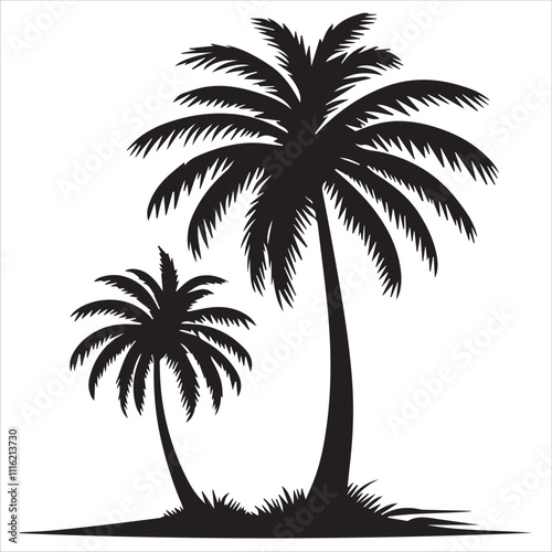 Elegant Black Palm Tree Icon