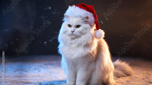 cute cat in snow