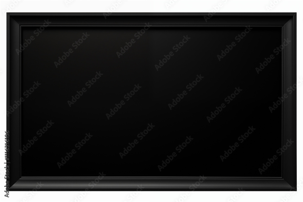 A simple, elegant black picture frame with clean lines, isolated on a transparent background. A simple, elegant black picture frame with clean lines, isolated on a transparent background.