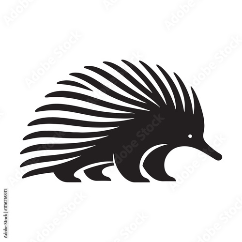 Fotografija Unique echidna silhouette for artistic and design projects - Echidna black vecto