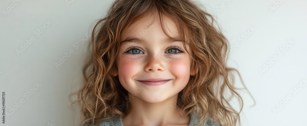 a joyful child beams with laughter radiating happiness against a crisp white backdrop capturing the essence of childhood innocence and pure joy
