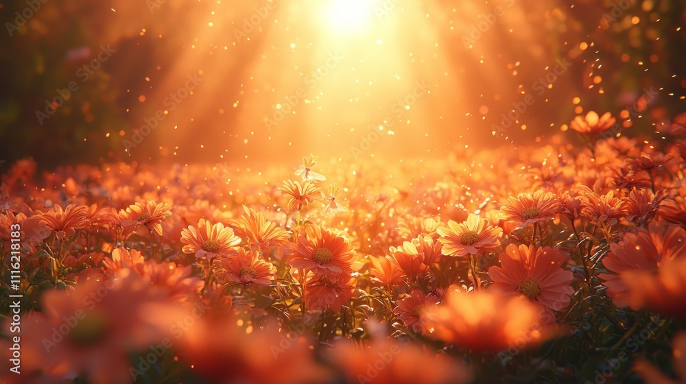 vibrant forest awakens dawn golden sunlight streaming canopy. Dew kissed flowers bloom energetically while fairies sprinkle magical pollen creating lively atmosphere. vibrant forest awakens dawn golden sunlight streaming canopy. Dew kissed flowers bloom energetically while fairies sprinkle magical pollen creating lively atmosphere.