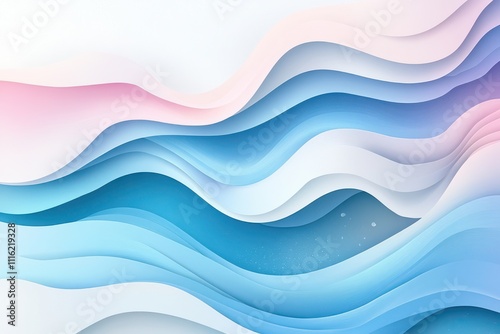 Abstract blue wave lines background and Blue Ethereal smoke waves illustration with copy space on a white backdrop