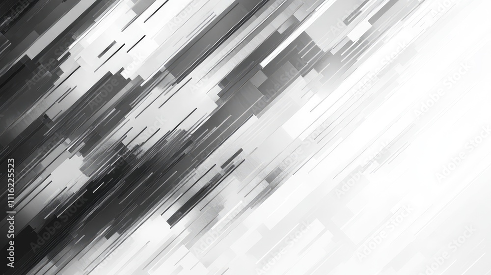 Obraz premium A digital grayscale pixel pattern mimicking static noise, with random pixel placements and varying gray shades