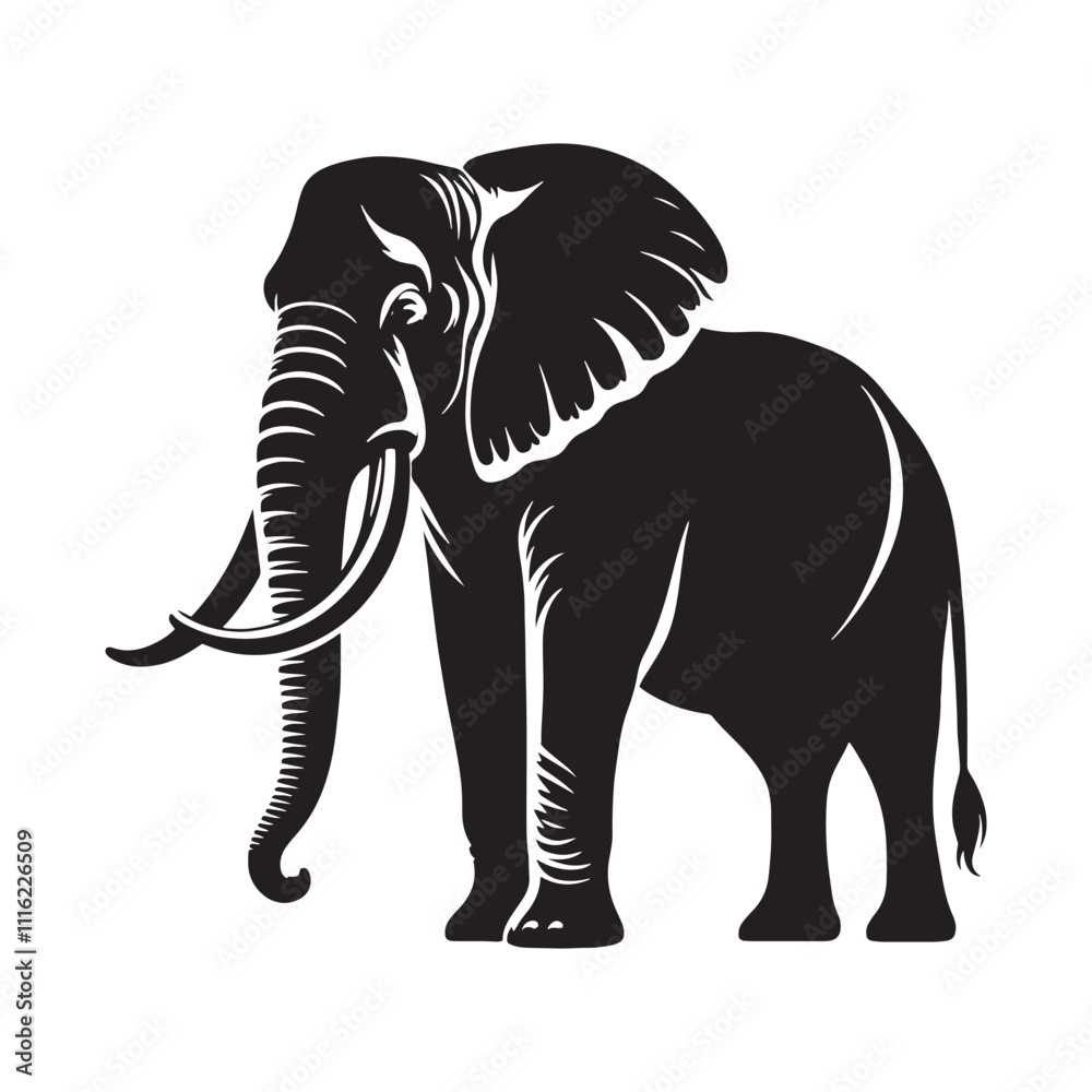 Obraz premium Elegant elephant silhouette for unique artistic designs - Elephant illustration - minimallest elephant vector 